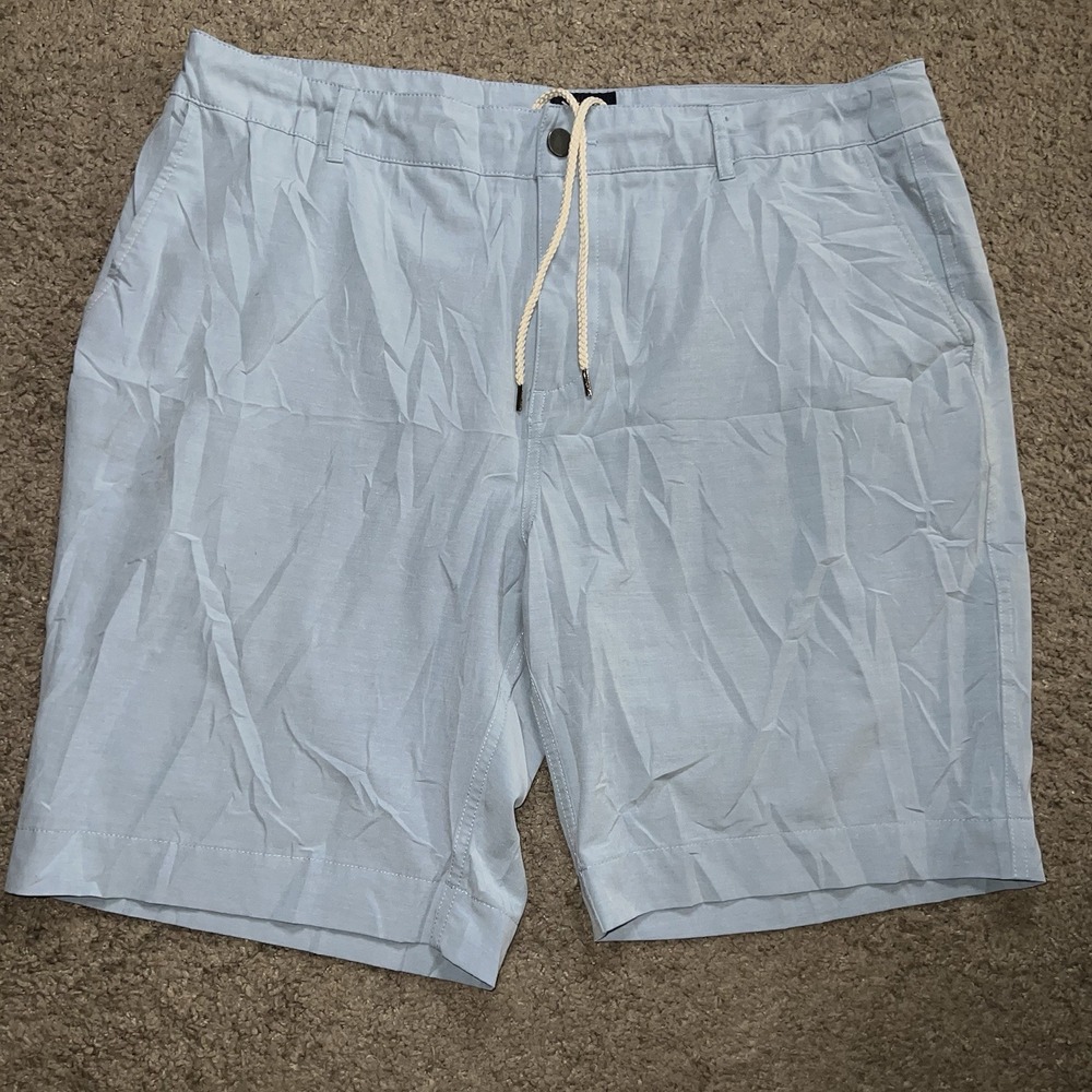 Faherty All Day Shorts Mens 36 Light Blue Stretch Preppy Outdoor Chino